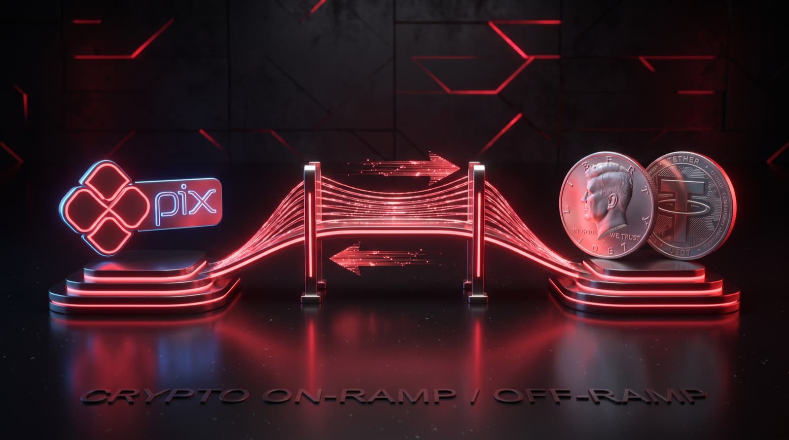 On-ramp e off-ramp em reais para cripto e corretoras